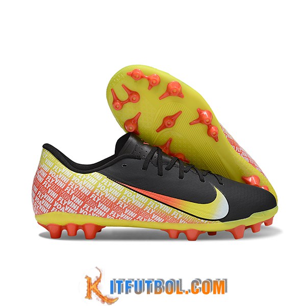 Nike Botas De Fútbol AIR ZOOM MERCURIAL VAPOR XVI ACADEMY X MBAPPE AG Negro/Amarillo/Naranja