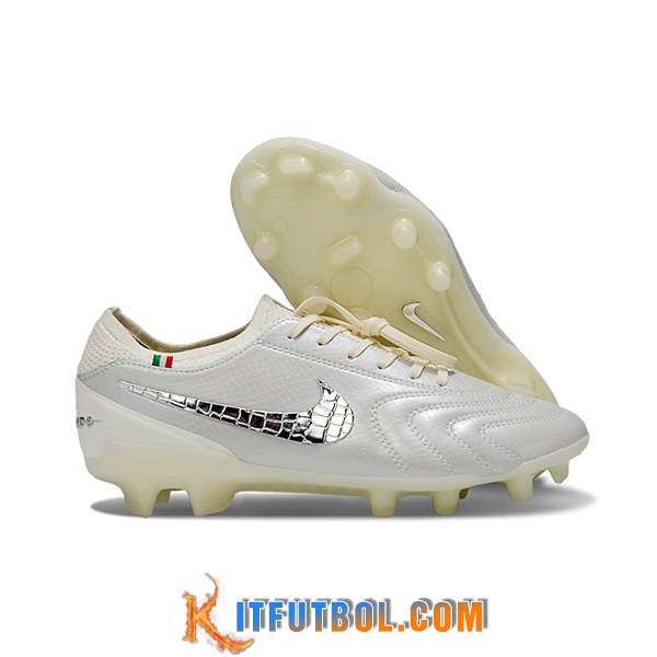 Nike Botas De Fútbol Tiempo Legend X Elite LUXE FG Gris/Beige