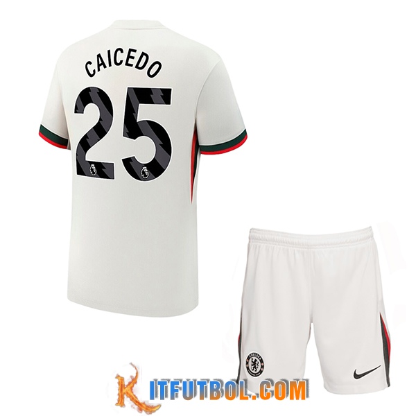 Camisetas De Futbol Chelsea (CAICEDO #25) Ninos 2025/2026 Segunda