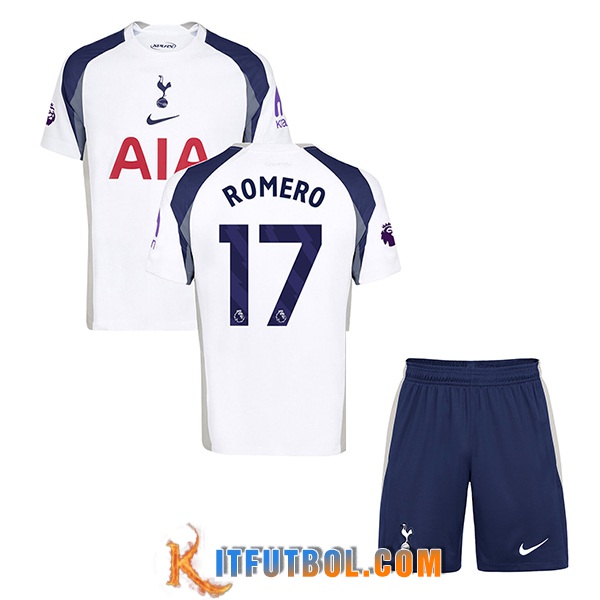 Camisetas De Futbol Tottenham Hotspur (ROMERO #17) Ninos 2025/2026 Primera