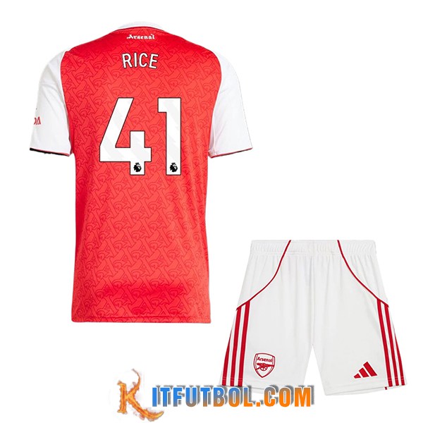 Camisetas De Futbol Arsenal (RICE #41) Ninos 2025/2026 Primera
