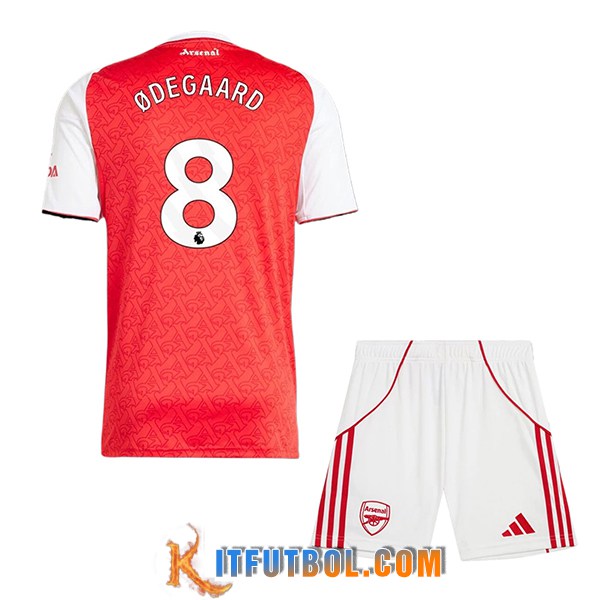 Camisetas De Futbol Arsenal (ØDEGAARD #8) Ninos 2025/2026 Primera