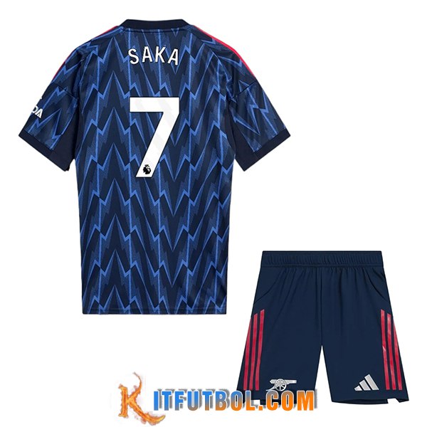 Camisetas De Futbol Arsenal (SAKA #7) Ninos 2025/2026 Segunda