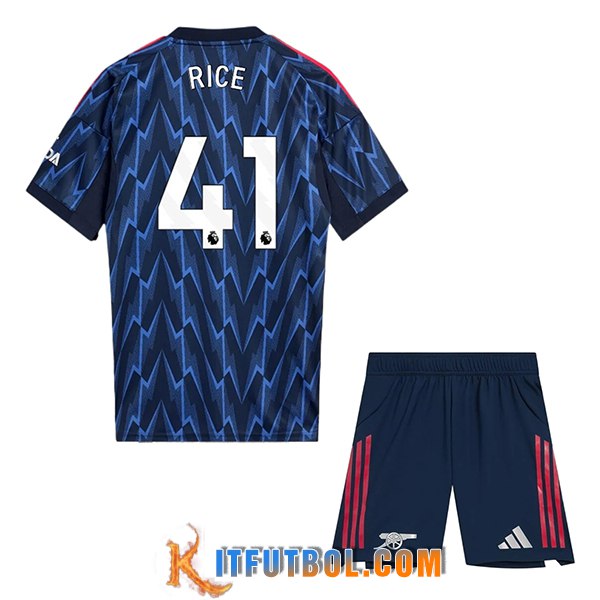 Camisetas De Futbol Arsenal (RICE #41) Ninos 2025/2026 Segunda