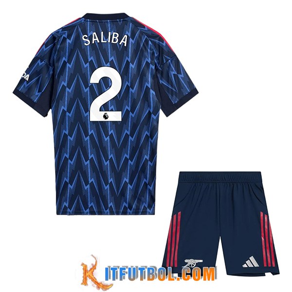 Camisetas De Futbol Arsenal (SALIBA #2) Ninos 2025/2026 Segunda