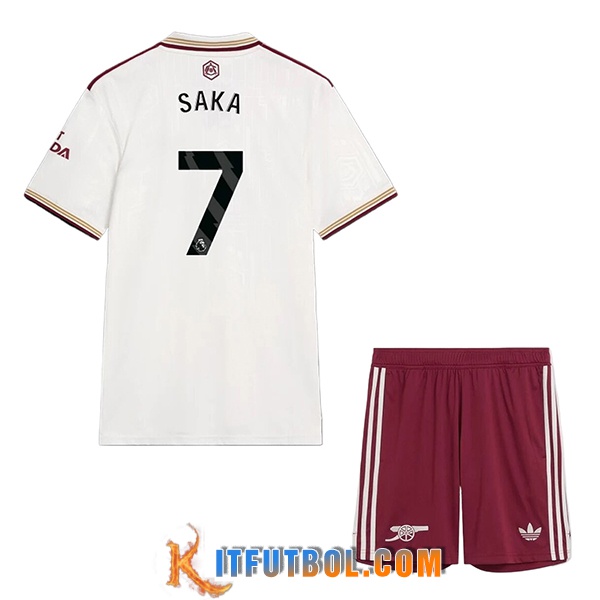 Camisetas De Futbol Arsenal (SAKA #7) Ninos 2025/2026 Tercera