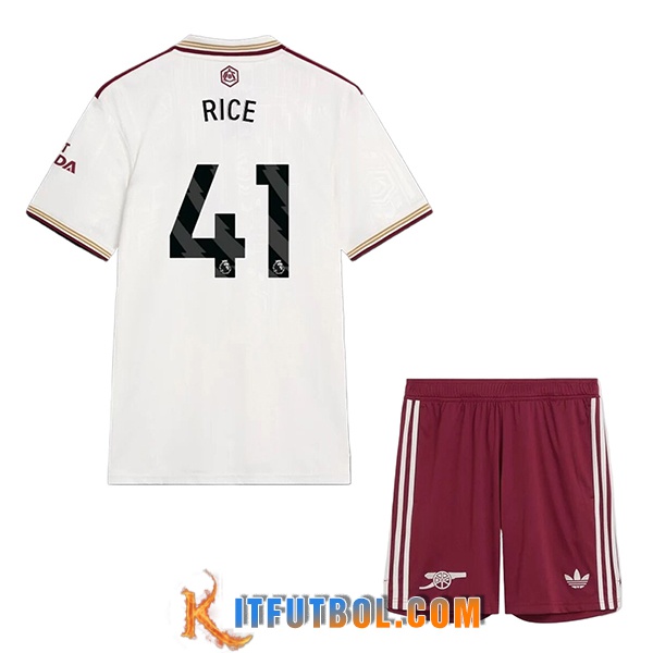Camisetas De Futbol Arsenal (RICE #41) Ninos 2025/2026 Tercera