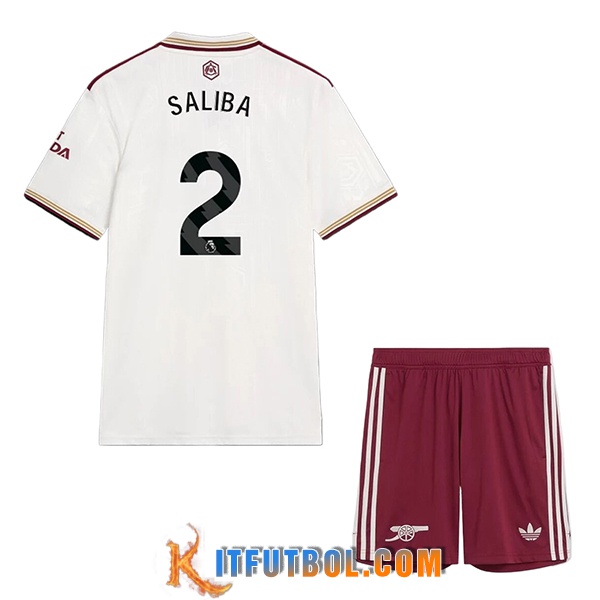 Camisetas De Futbol Arsenal (SALIBA #2) Ninos 2025/2026 Tercera
