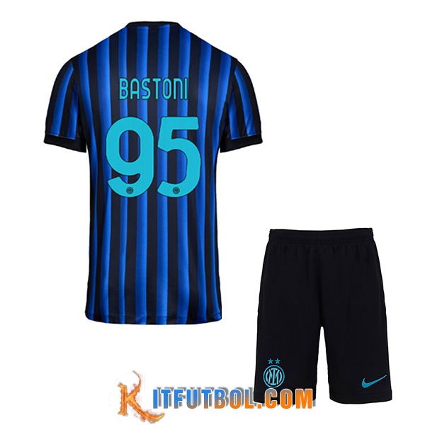 Camisetas De Futbol Inter Milan (BASTONI #95) Ninos 2025/2026 Primera