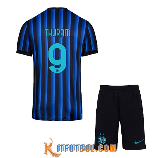 Camisetas De Futbol Inter Milan (THURAM #9) Ninos 2025/2026 Primera
