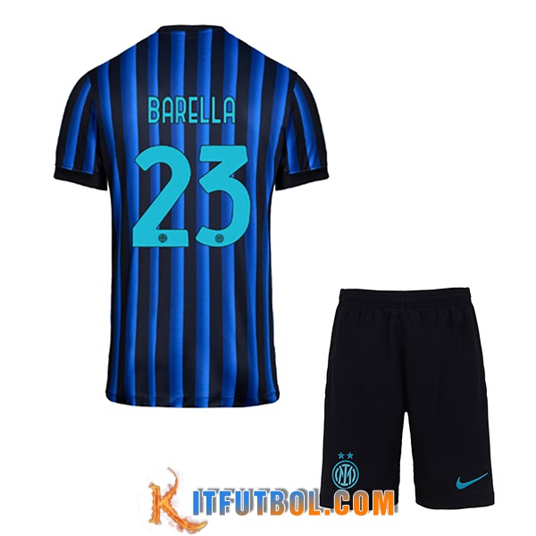 Camisetas De Futbol Inter Milan (BARELLA #23) Ninos 2025/2026 Primera