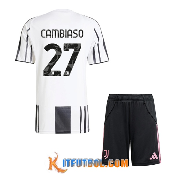 Camisetas De Futbol Juventus (CAMBIASO #27) Ninos 2025/2026 Primera