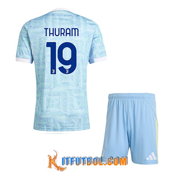 Camisetas De Futbol Juventus (THURAM #19) Ninos 2025/2026 Segunda