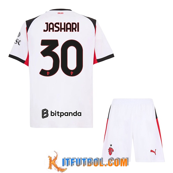 Camisetas De Futbol AC Milan (JASHARI #30) Ninos 2025/2026 Segunda