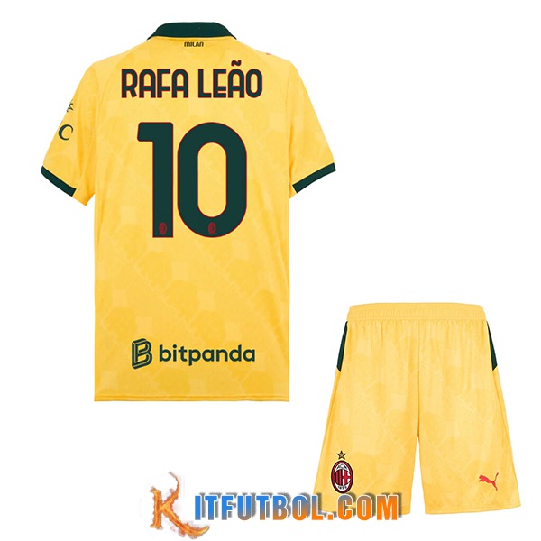 Camisetas De Futbol AC Milan (RAFAEL LEÃO #10) Ninos 2025/2026 Tercera