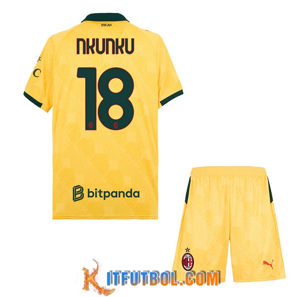 Camisetas De Futbol AC Milan (NKUNKU #18) Ninos 2025/2026 Tercera