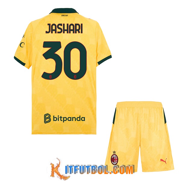Camisetas De Futbol AC Milan (JASHARI #30) Ninos 2025/2026 Tercera