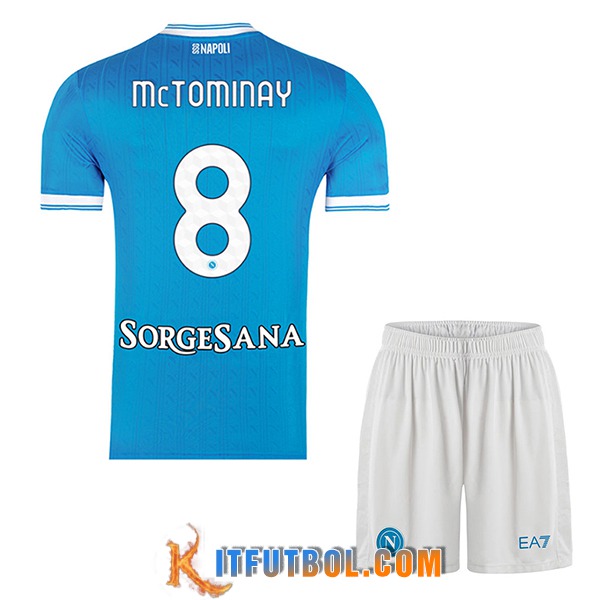 Camisetas De Futbol SSC Napoli (MCTOMINAY #8) Ninos 2025/2026 Primera