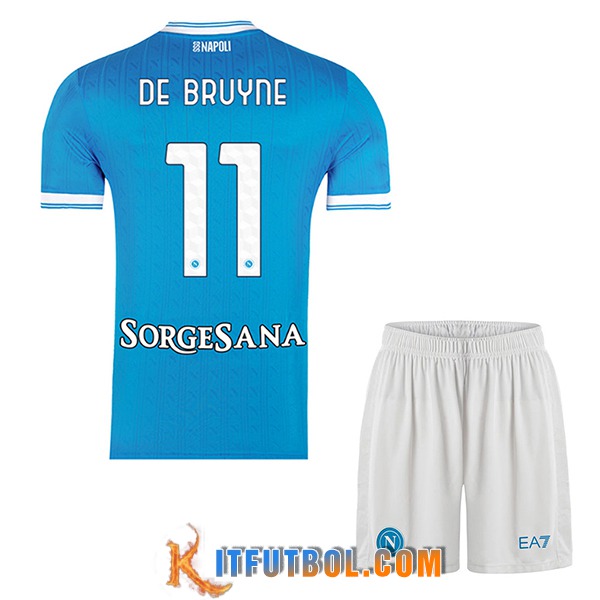 Camisetas De Futbol SSC Napoli (DE BRUYNE #11) Ninos 2025/2026 Primera