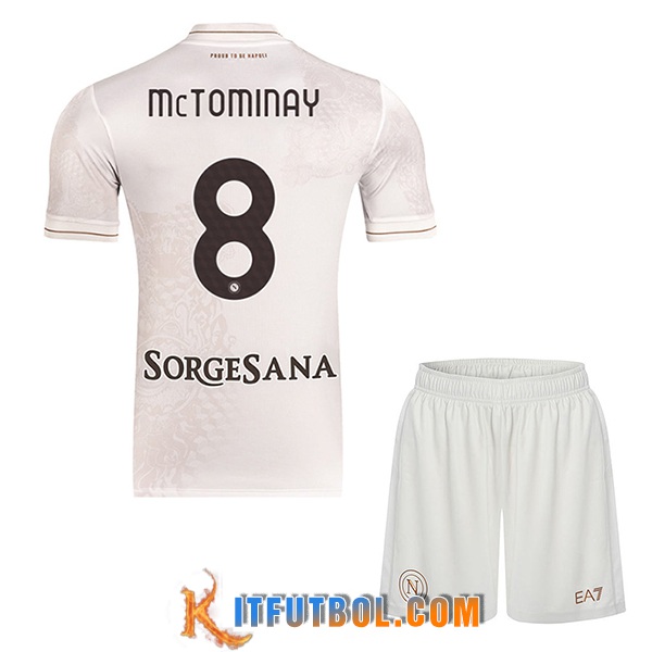 Camisetas De Futbol SSC Napoli (MCTOMINAY #8) Ninos 2025/2026 Segunda