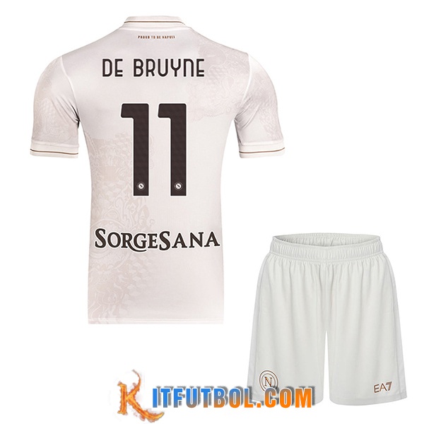 Camisetas De Futbol SSC Napoli (DE BRUYNE #11) Ninos 2025/2026 Segunda