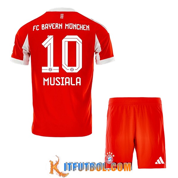 Camisetas De Futbol Bayern Munich (MUSIALA #10) Ninos 2025/2026 Primera