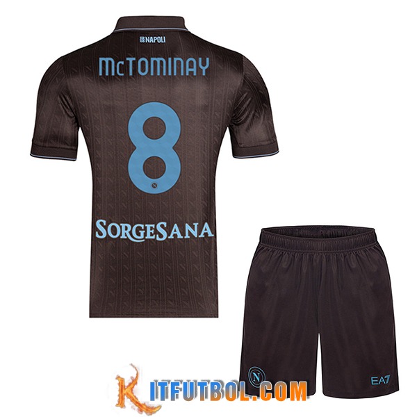 Camisetas De Futbol SSC Napoli (MCTOMINAY #8) Ninos 2025/2026 Tercera
