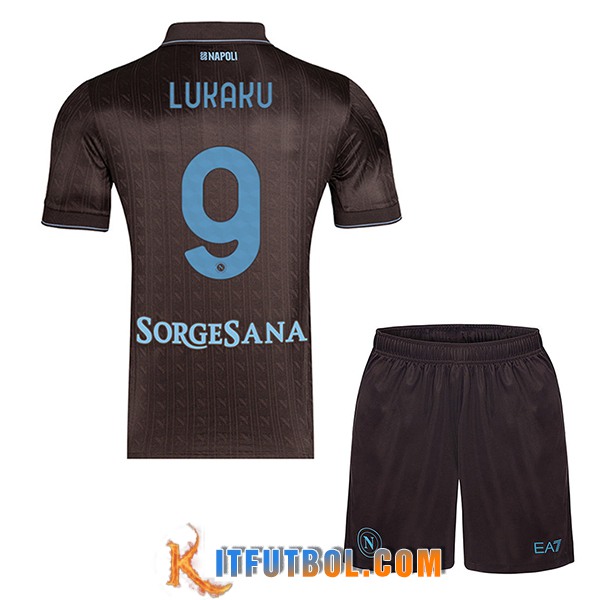 Camisetas De Futbol SSC Napoli (LUKAKU #9) Ninos 2025/2026 Tercera
