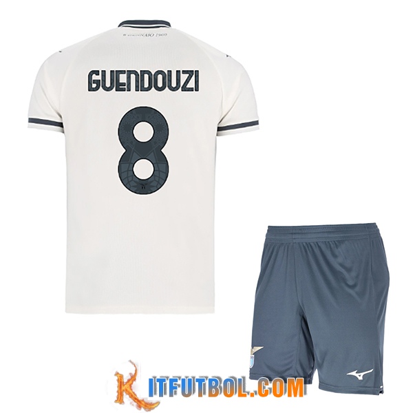 Camisetas De Futbol SS Lazio (GUENDOUZI #8) Ninos 2025/2026 Segunda