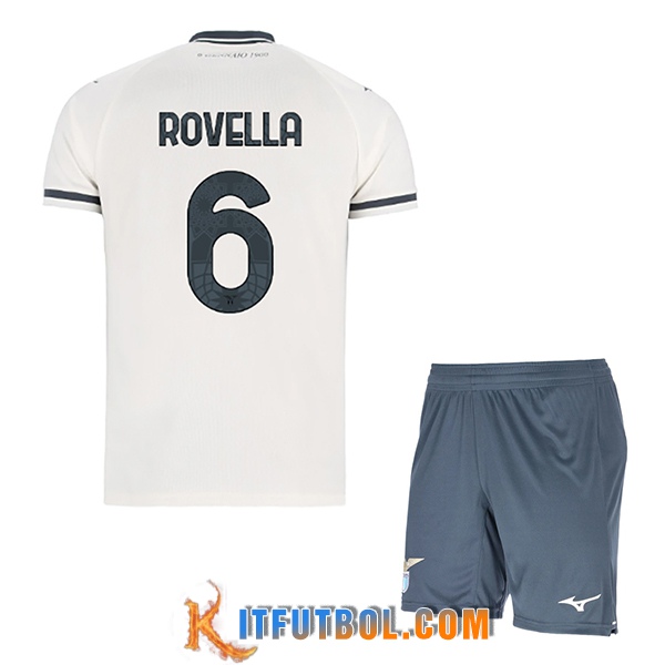 Camisetas De Futbol SS Lazio (ROVELLA #6) Ninos 2025/2026 Segunda