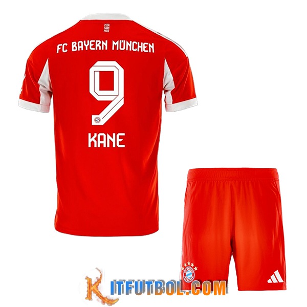 Camisetas De Futbol Bayern Munich (KANE #9) Ninos 2025/2026 Primera