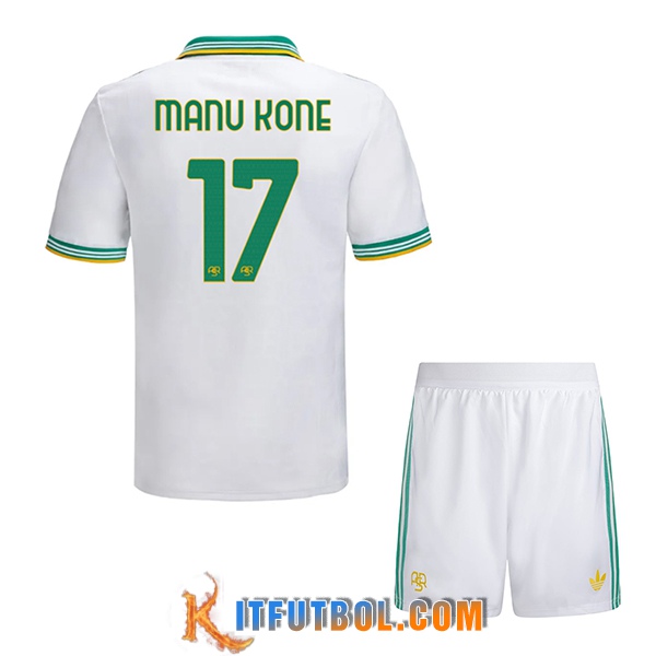 Camisetas De Futbol AS Roma (MANU KONÉ #17) Ninos 2025/2026 Tercera