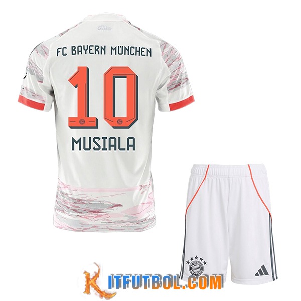 Camisetas De Futbol Bayern Munich (MUSIALA #10) Ninos 2025/2026 Segunda