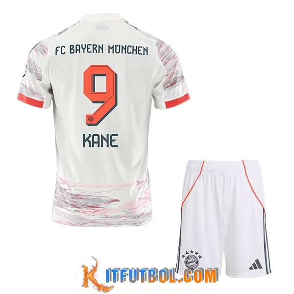 Camisetas De Futbol Bayern Munich (KANE #9) Ninos 2025/2026 Segunda