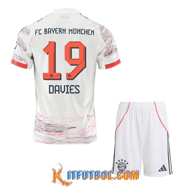 Camisetas De Futbol Bayern Munich (DAVIES #19) Ninos 2025/2026 Segunda