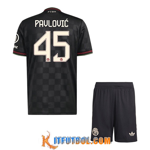 Camisetas De Futbol Bayern Munich (PAVLOVIC #45) Ninos 2025/2026 Champions League