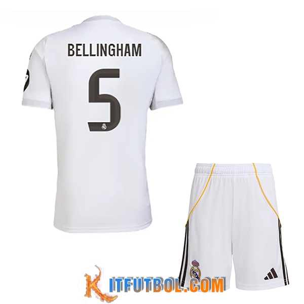 Camisetas De Futbol Real Madrid (BELLINGHAM #5) Ninos 2025/2026 Primera