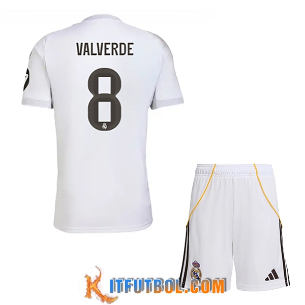 Camisetas De Futbol Real Madrid (VALVERDE #8) Ninos 2025/2026 Primera