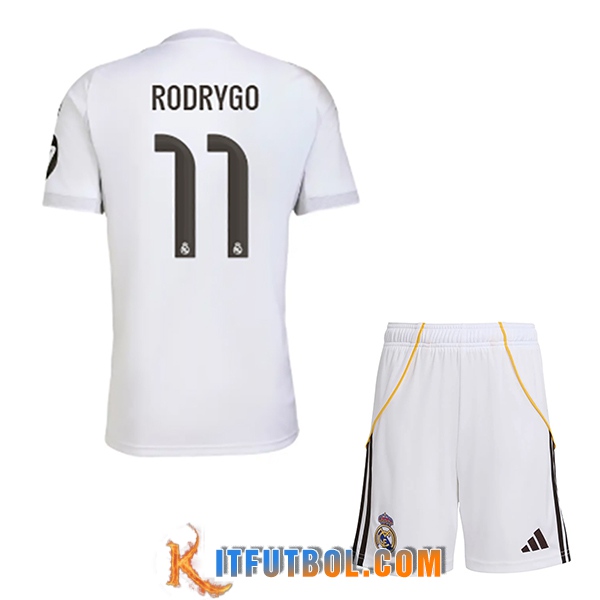 Camisetas De Futbol Real Madrid (RODRYGO #11) Ninos 2025/2026 Primera