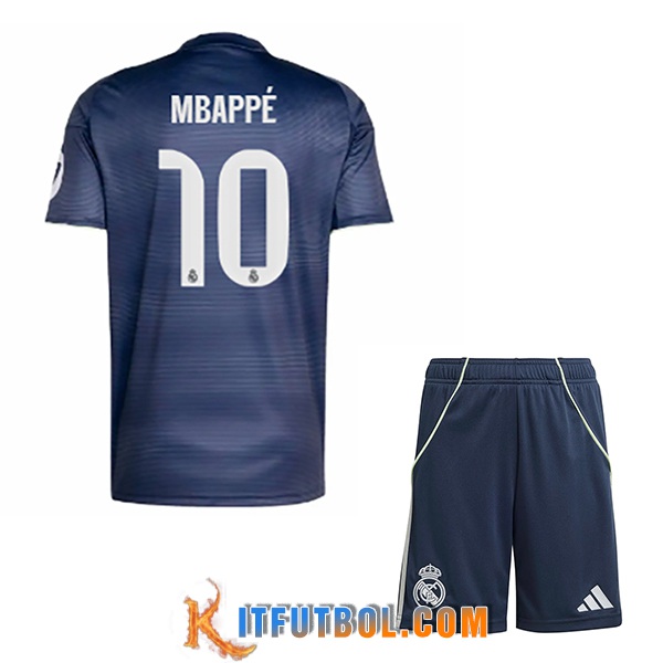 Camisetas De Futbol Real Madrid (Mbappé #10) Ninos 2025/2026 Segunda