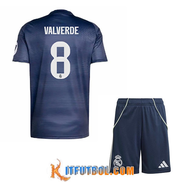 Camisetas De Futbol Real Madrid (VALVERDE #8) Ninos 2025/2026 Segunda
