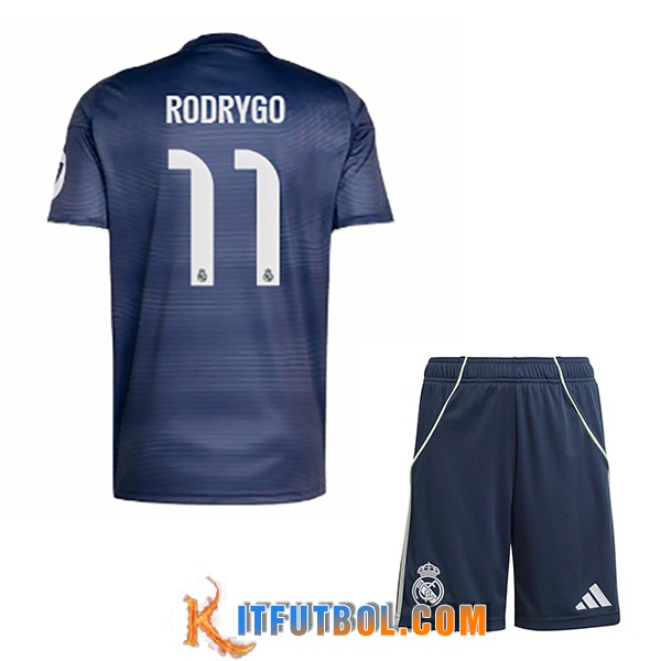 Camisetas De Futbol Real Madrid (RODRYGO #11) Ninos 2025/2026 Segunda