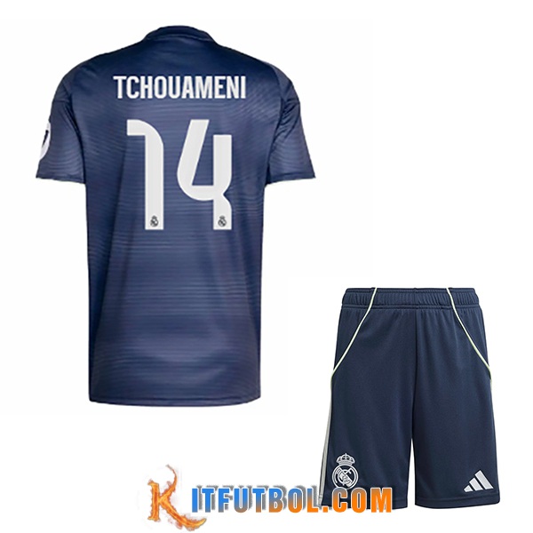 Camisetas De Futbol Real Madrid (TCHOUAMÉNI #14) Ninos 2025/2026 Segunda
