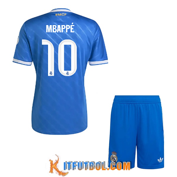 Camisetas De Futbol Real Madrid (Mbappé #10) Ninos 2025/2026 Tercera