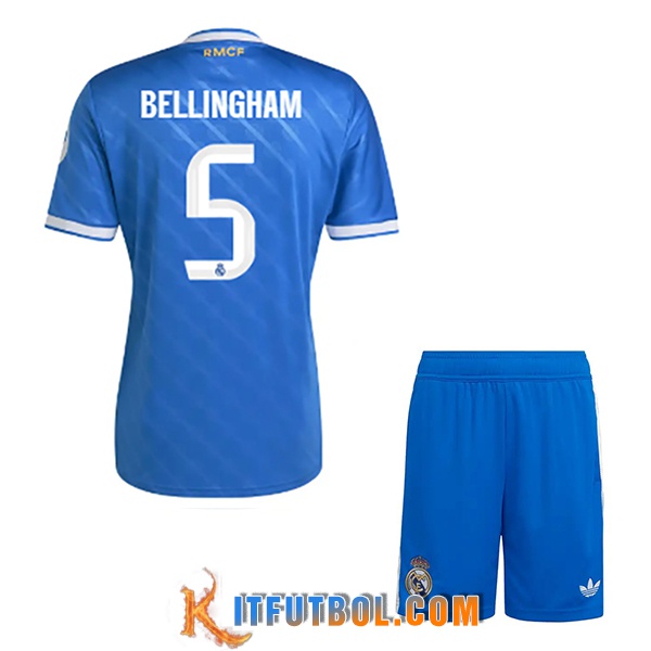 Camisetas De Futbol Real Madrid (BELLINGHAM #5) Ninos 2025/2026 Tercera