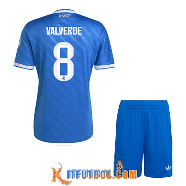 Camisetas De Futbol Real Madrid (VALVERDE #8) Ninos 2025/2026 Tercera