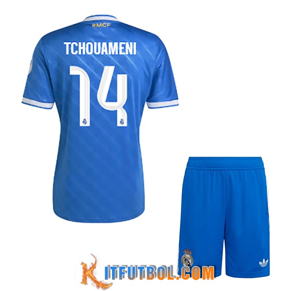 Camisetas De Futbol Real Madrid (TCHOUAMÉNI #14) Ninos 2025/2026 Tercera