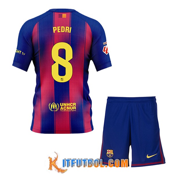 Camisetas De Futbol Barcelona (PEDRI #8) Ninos 2025/2026 Primera