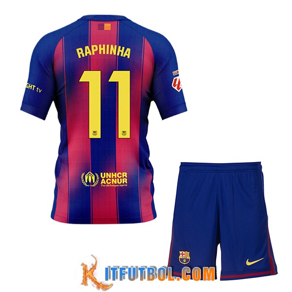 Camisetas De Futbol Barcelona (RAPHINHA #11) Ninos 2025/2026 Primera