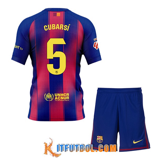 Camisetas De Futbol Barcelona (CUBARSÍ #5) Ninos 2025/2026 Primera